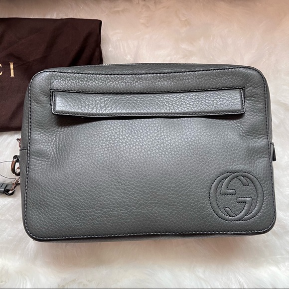 New! GUCCI Soho GG Logo Calfskin Logo Bag - Picture 3 of 14